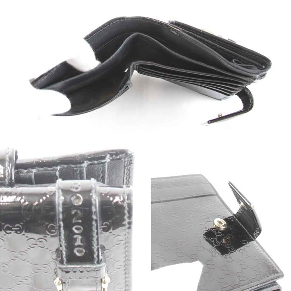 GUCCI Micro Bifold Wallet Patent Leather Black - Picture 7 of 8